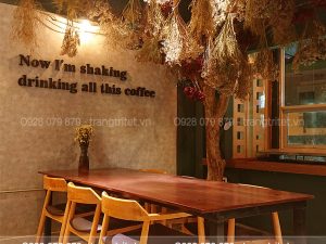 Gốc cây khô trang trí quán cà phê